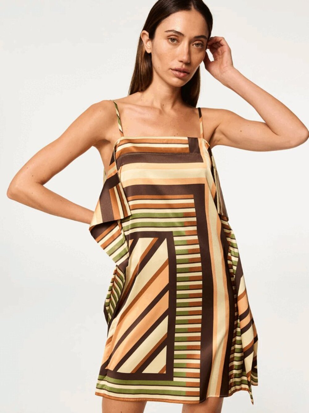 Misa Mayam Dress in Geo Scarf Print